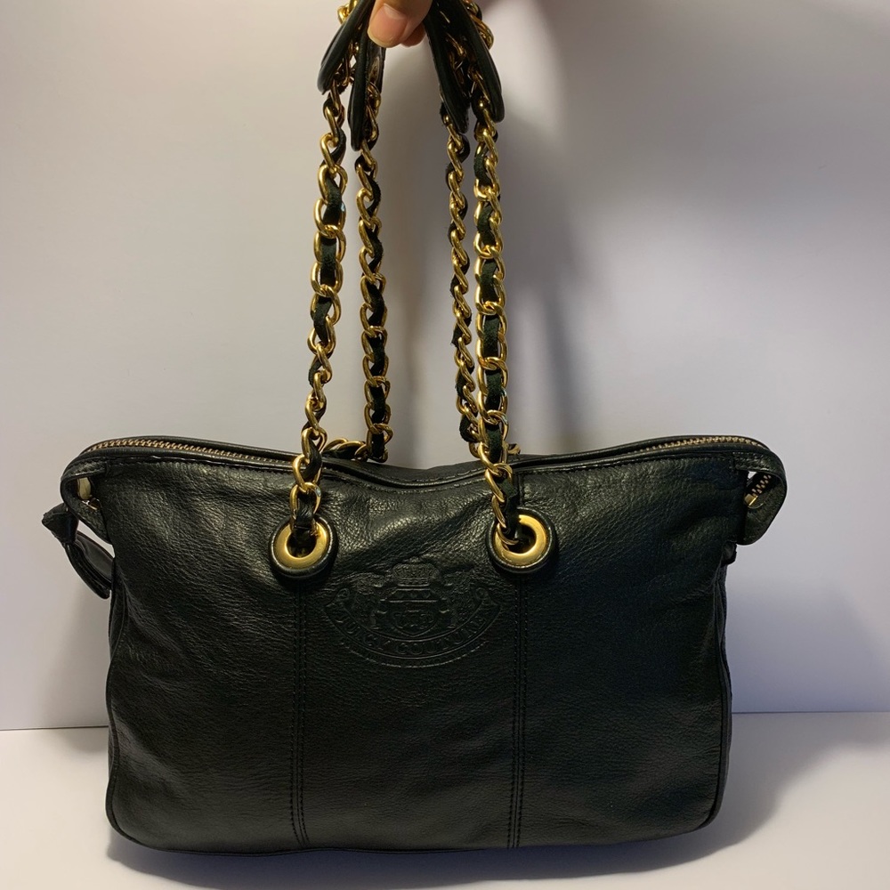 Juicy Couture Black Leather in Golf Chain Strap